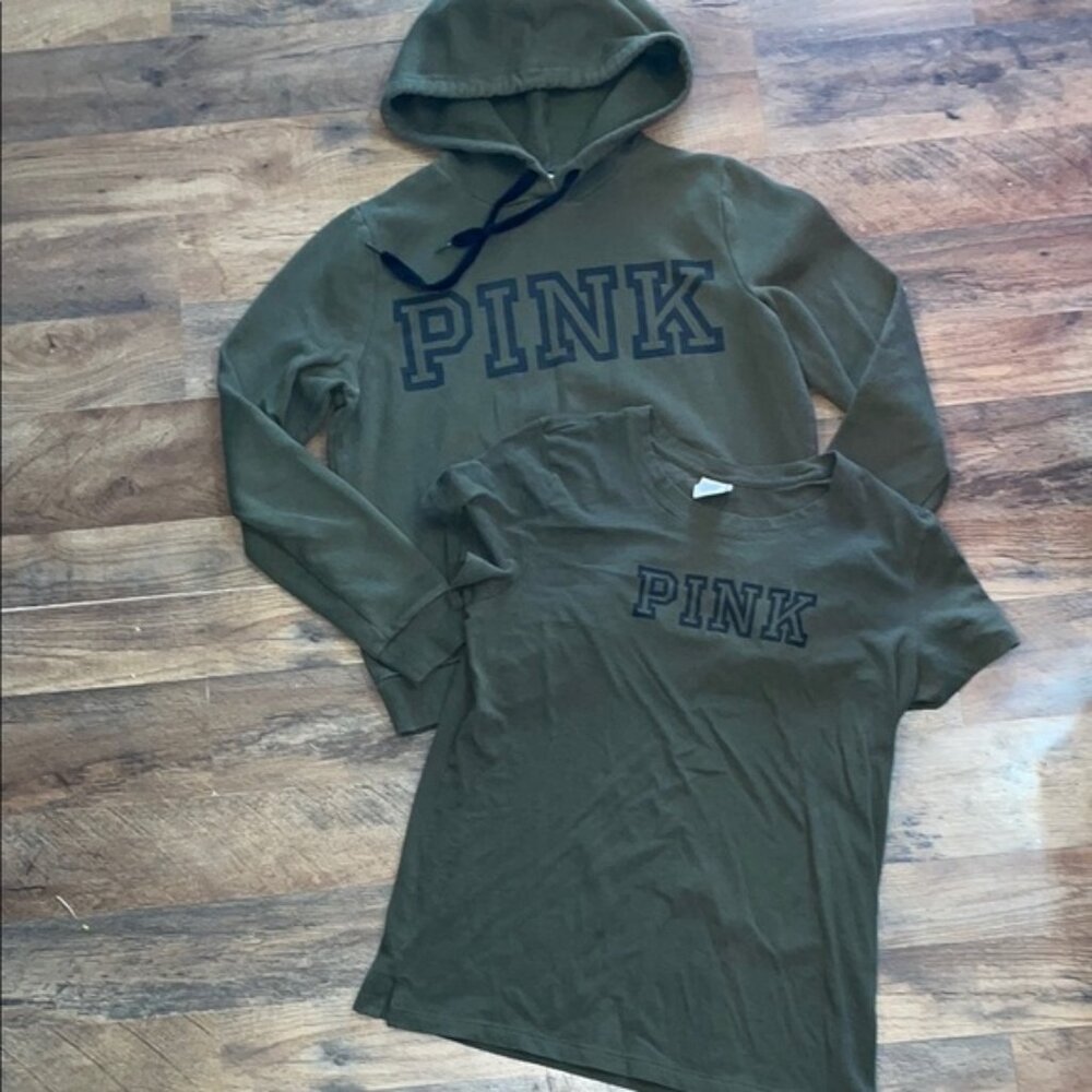 PINK Victoria’s Secret Hoodie and T-Shirt Set